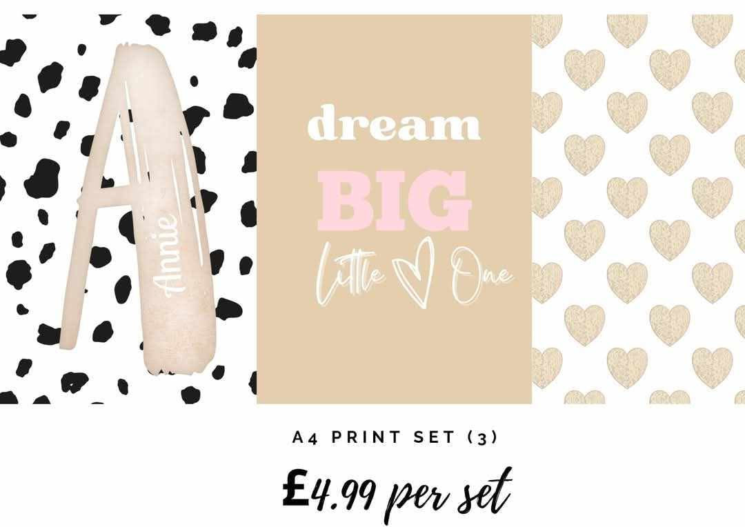 Personalised Set Of 3 A4 Print Set