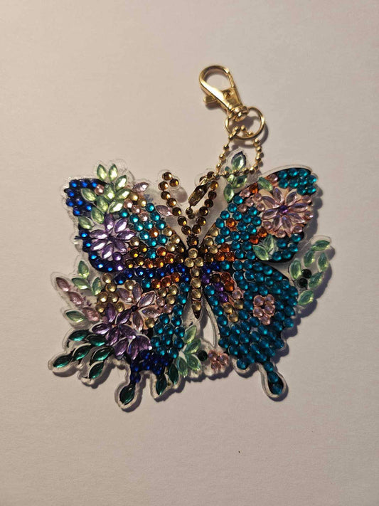 Diamond Painted Butterfly Key Charms