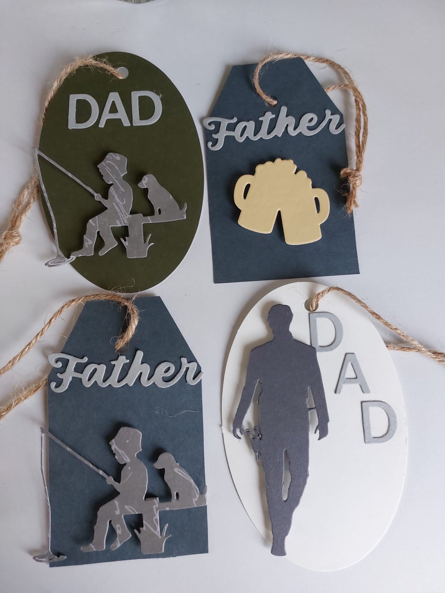 4 Pack Handmade Fathers Gift Tags