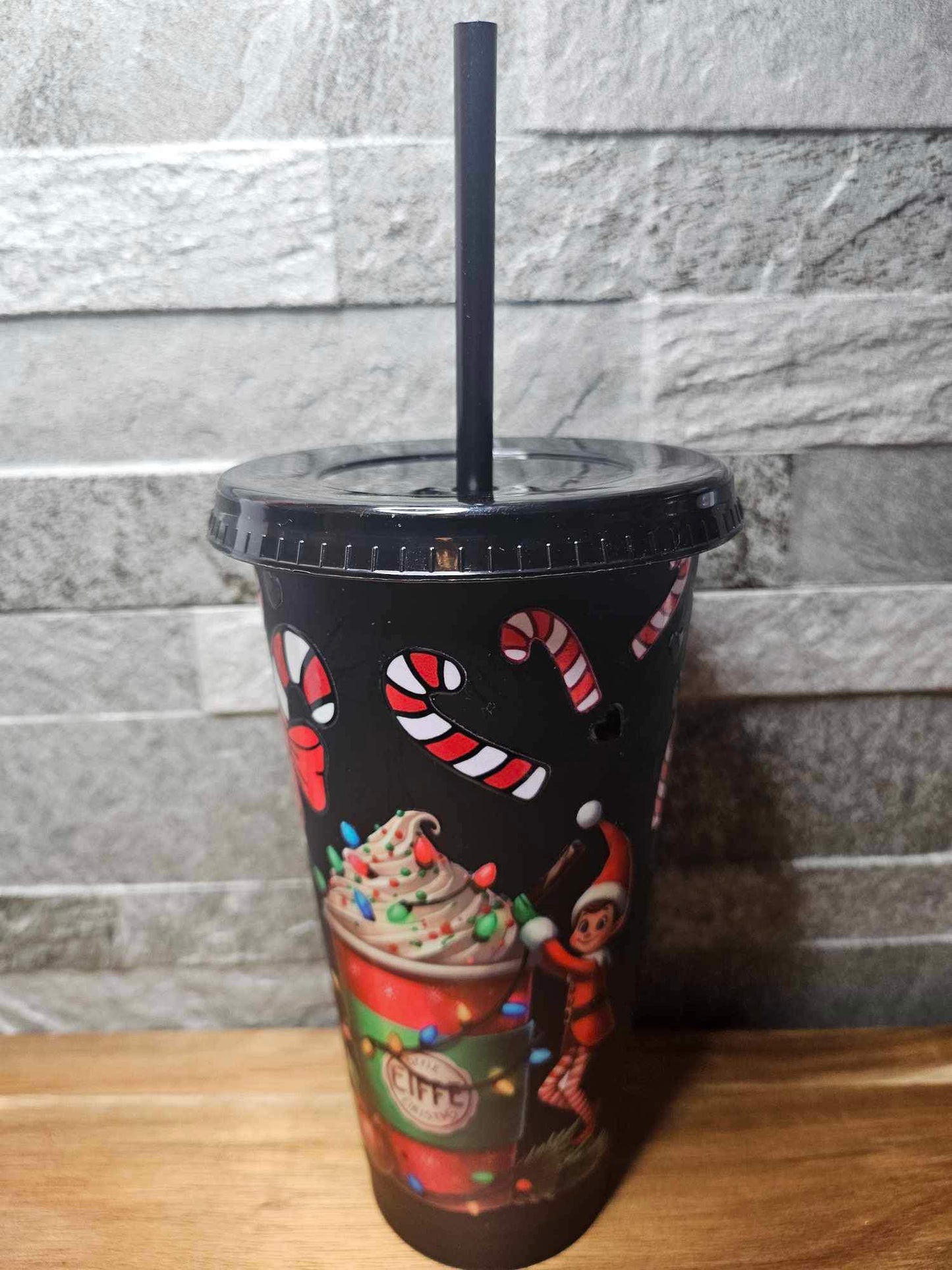 Christmas Elf Themed Cold Cup