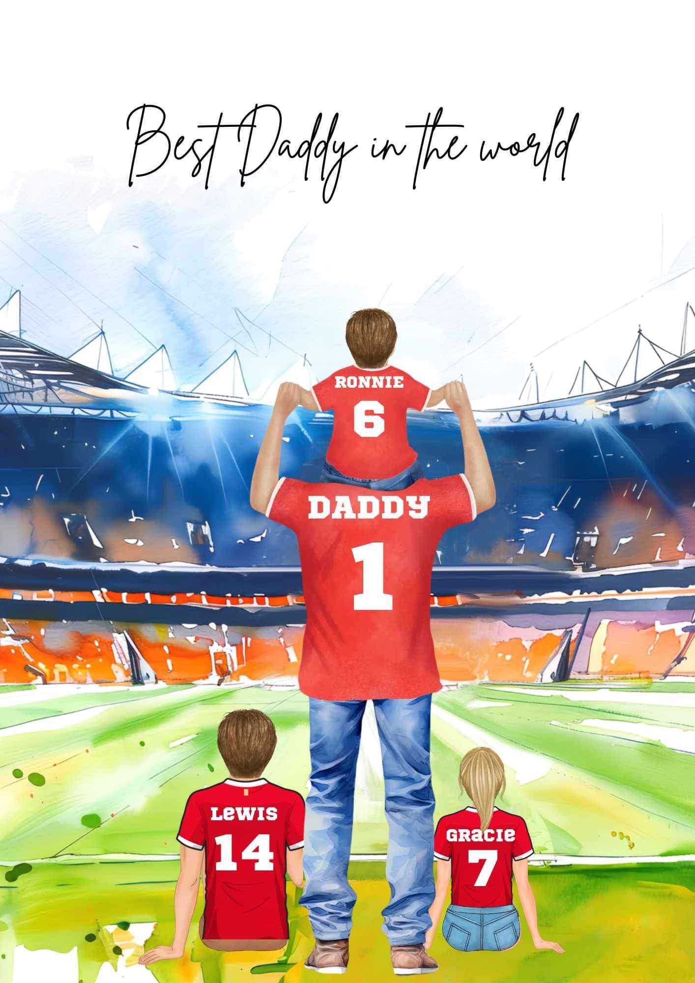 Personalised Fathers Day Football Pitch Walkout A4 Print