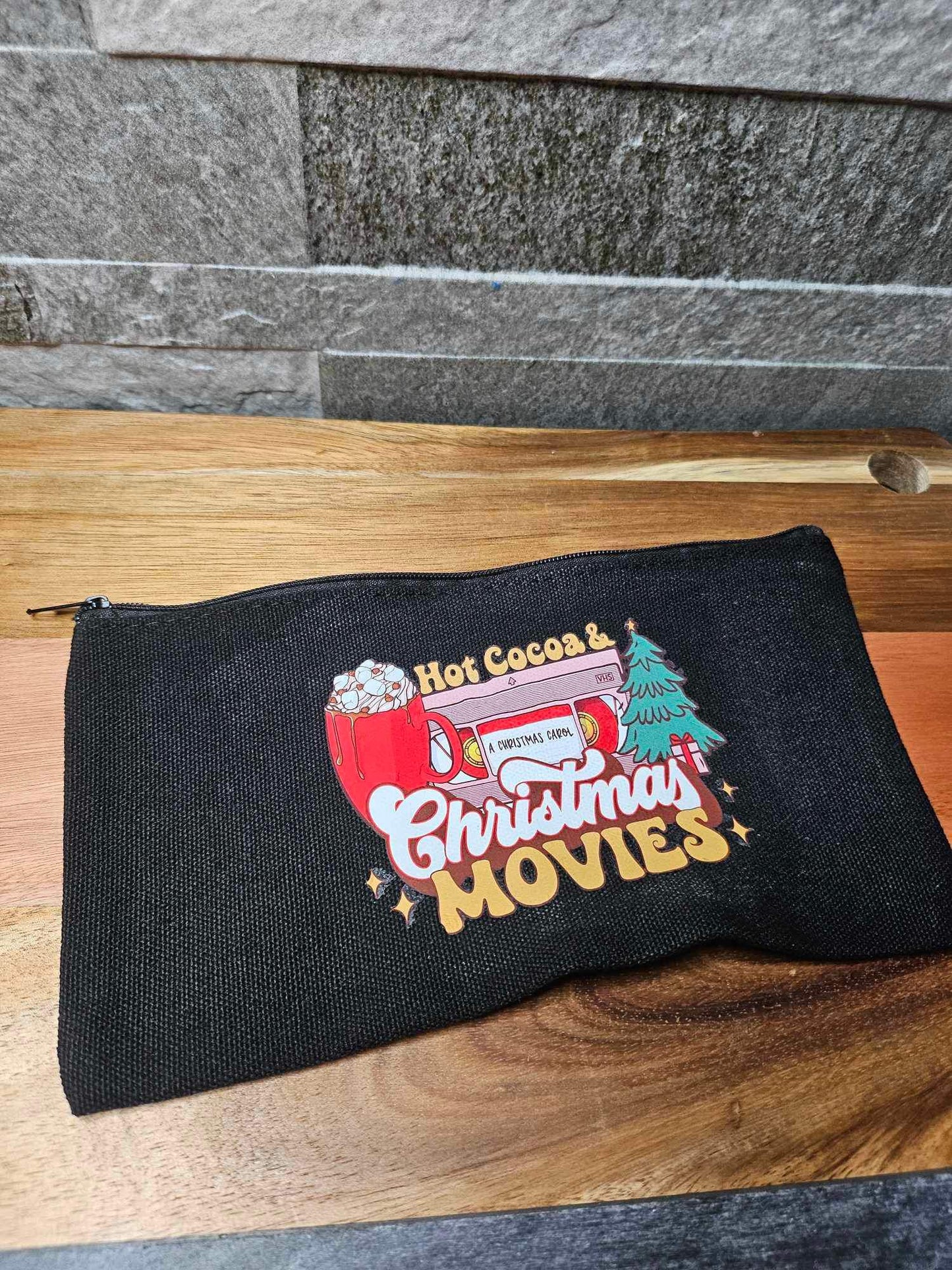 Christmas Themed Canvas Zip Pouch