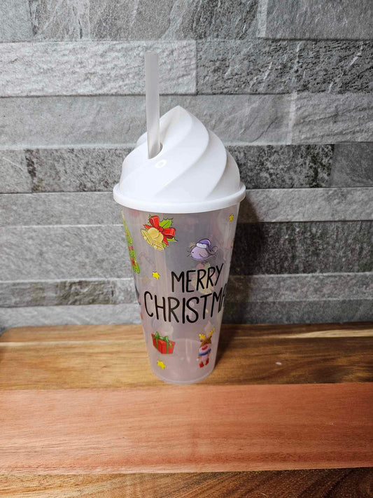 Personalised Christmas Cold Cup and Straw