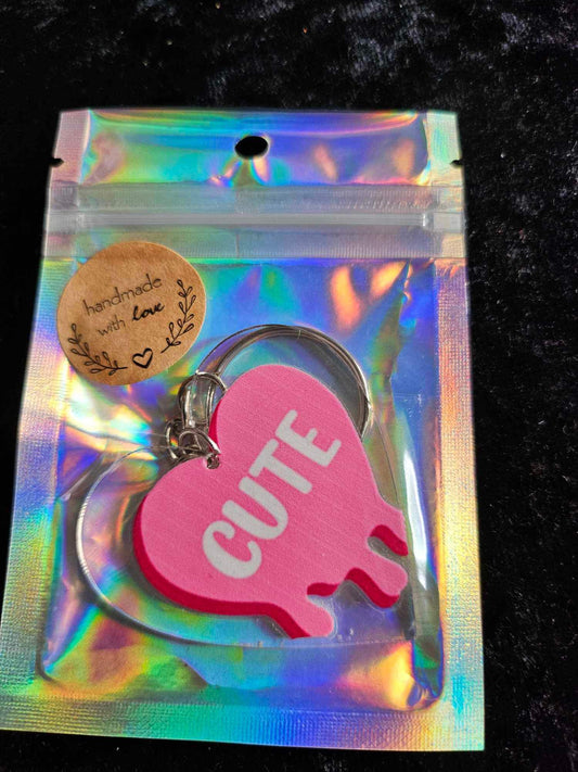 Cute Heart Keyring