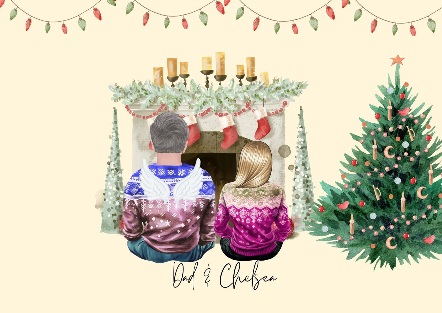 Personalised Family Christmas Art Print