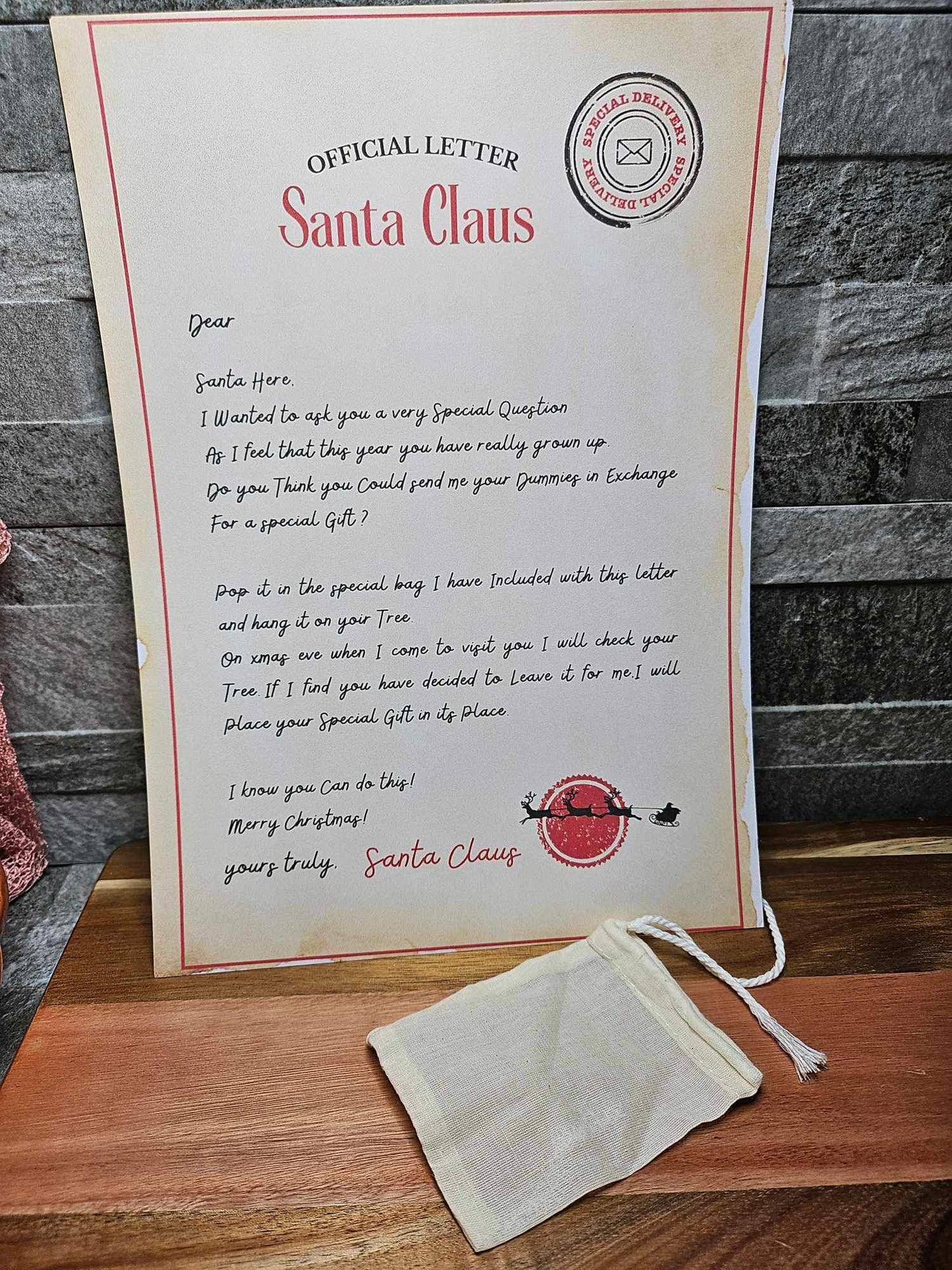 Fair well To Dummy Santa Letter