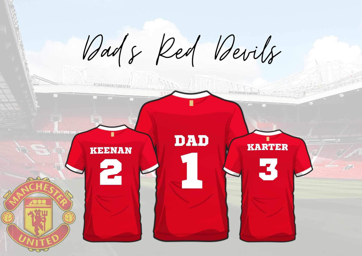 Personalised Fathers Day Football Team Kit A4 Print