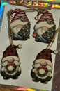 Wooden Hanging Gnome Christmas Decoration Set Of 4