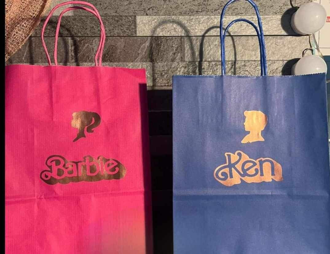 Set Of 2 Barbie & Ken Inspired Paper Party Bags