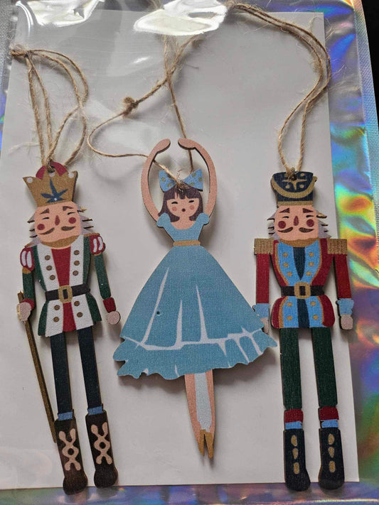 Wooden Hanging Nutcracker Decoration Set