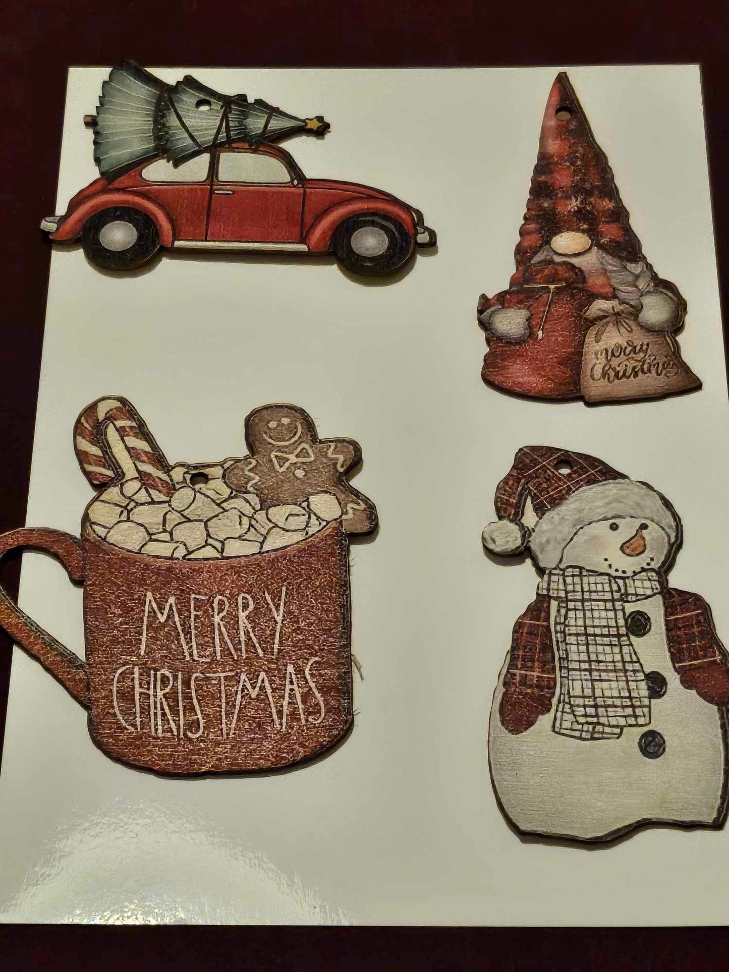 Christmas Themed Wooden Hanging Decoration Set