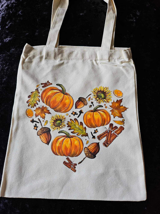 Pumpkin Heart Tote Bag