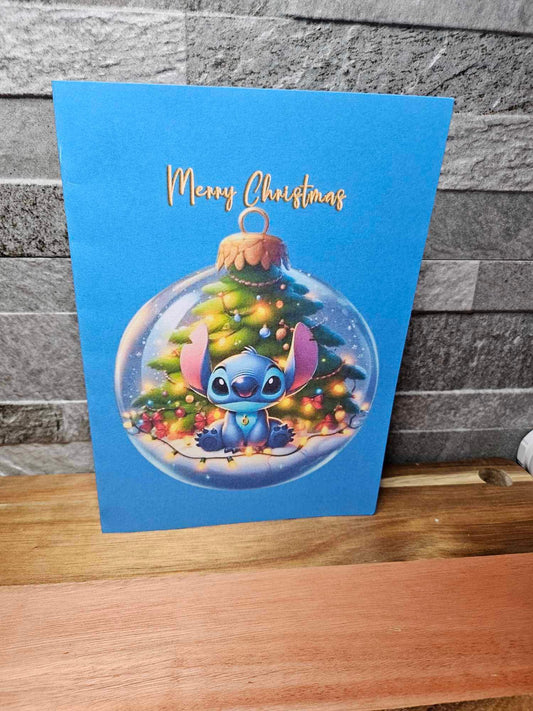 Stitch Inspired Christmas Card