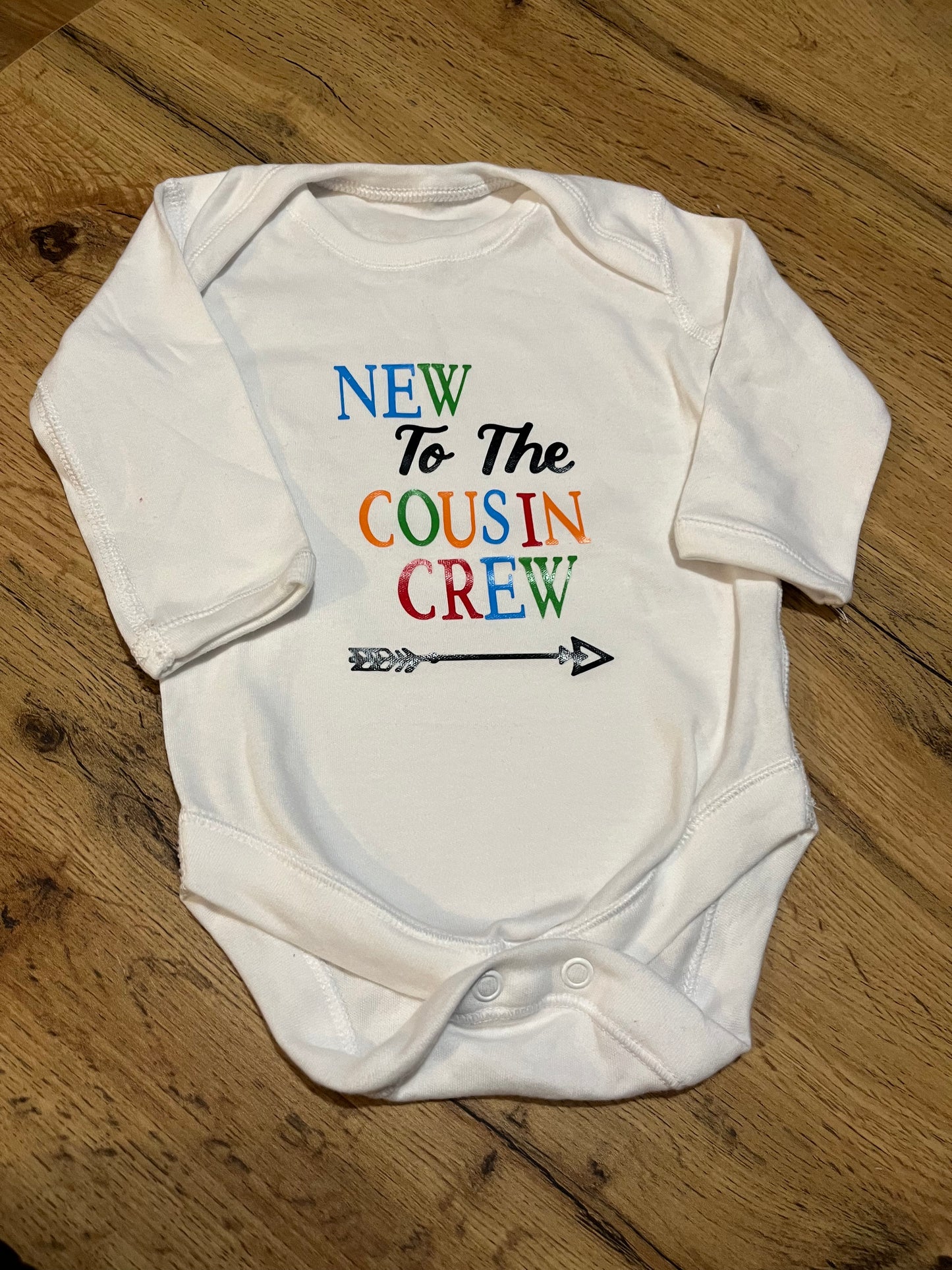 New To The Cousin Crew Baby Vest Size 0-3 months