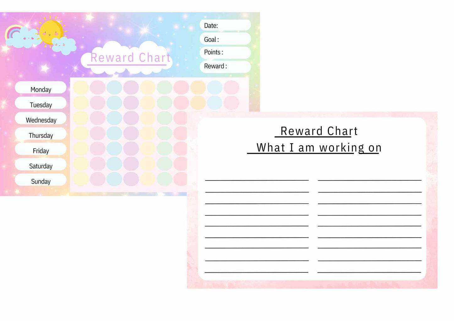 Children’s Reusable Wipe Clean Laminated Reward Chart
