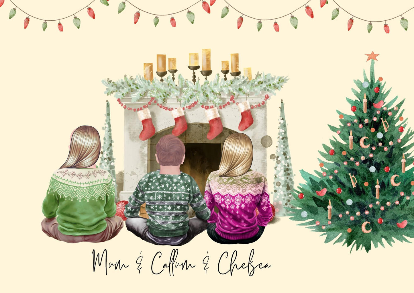 Personalised Family Christmas Art Print