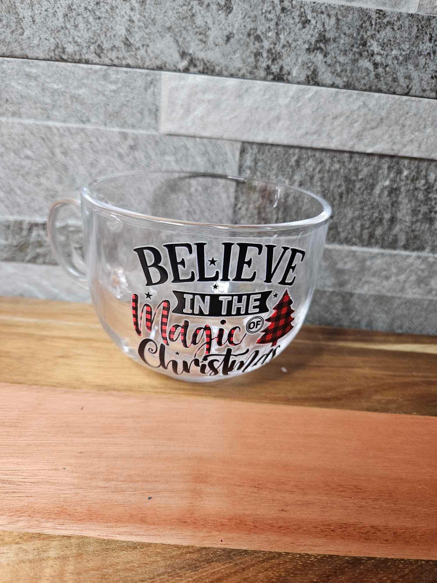 Christmas Magic Believe Glass Mug