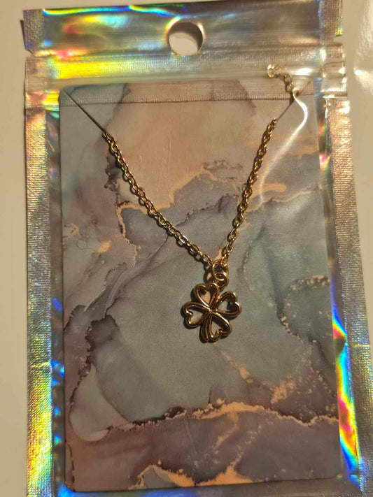 4 Heart Clover Necklace