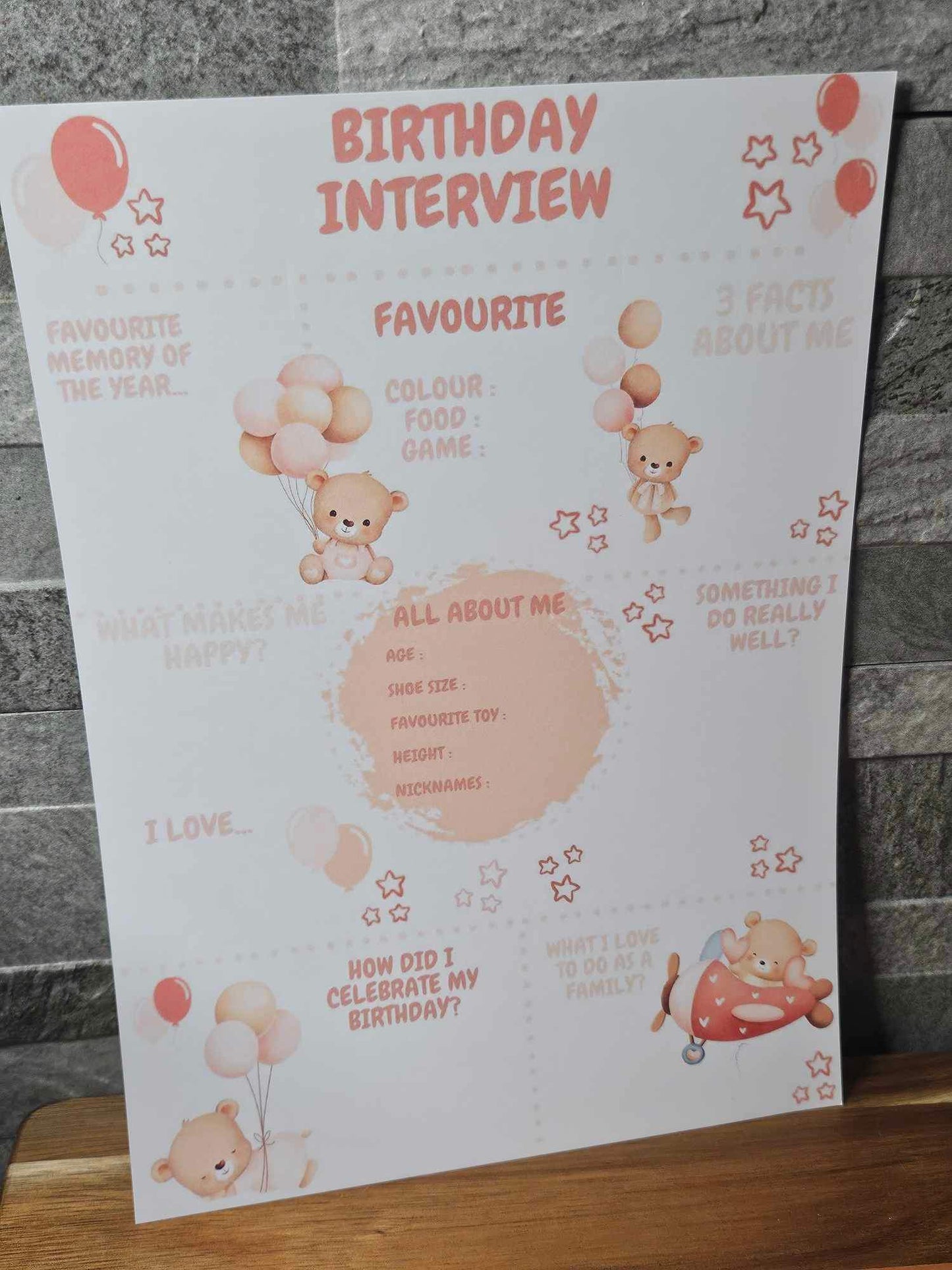 Birthday Interview A4 Print