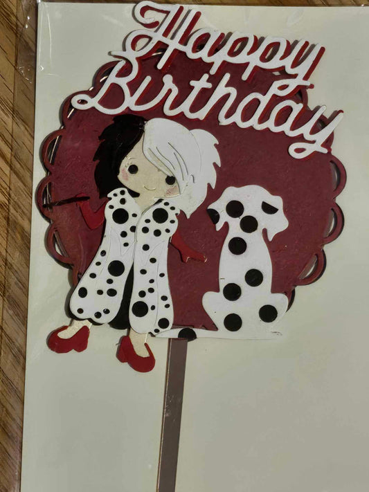 Dalmatian Themed Birthday Cake Topper