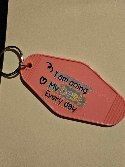 Doing My Best Motel Style Keyring