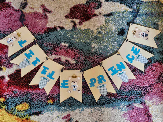 Little Prince Wooden Party Banner