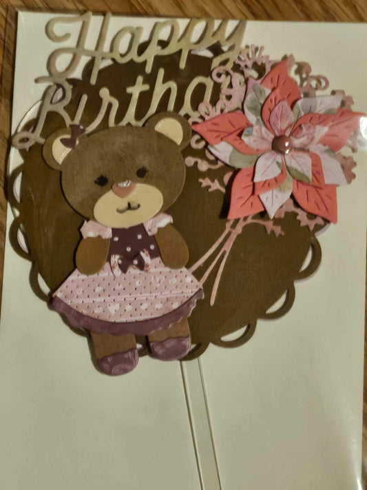 Teddy Bear Birthday Cake Topper