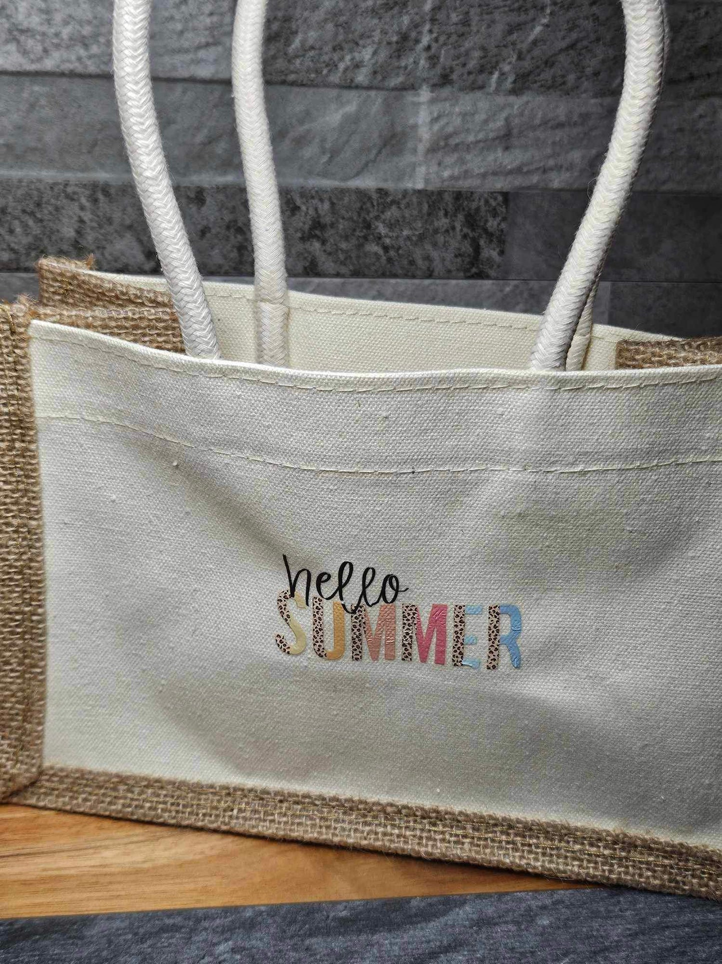 Summer Themed Hessian Canvas Bag