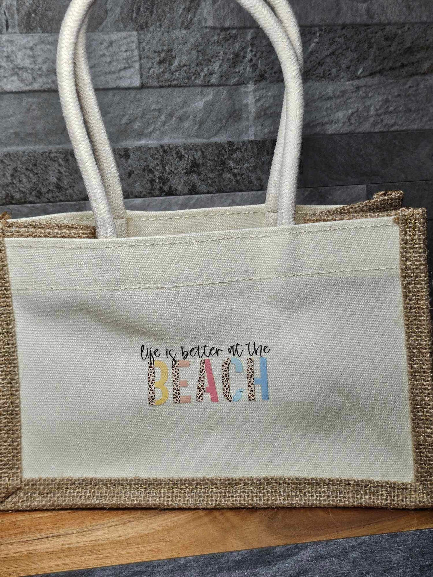 Summer Themed Hessian Canvas Bag