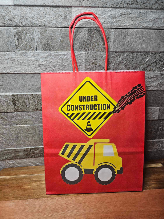 Construction Themed Paper Party Bag