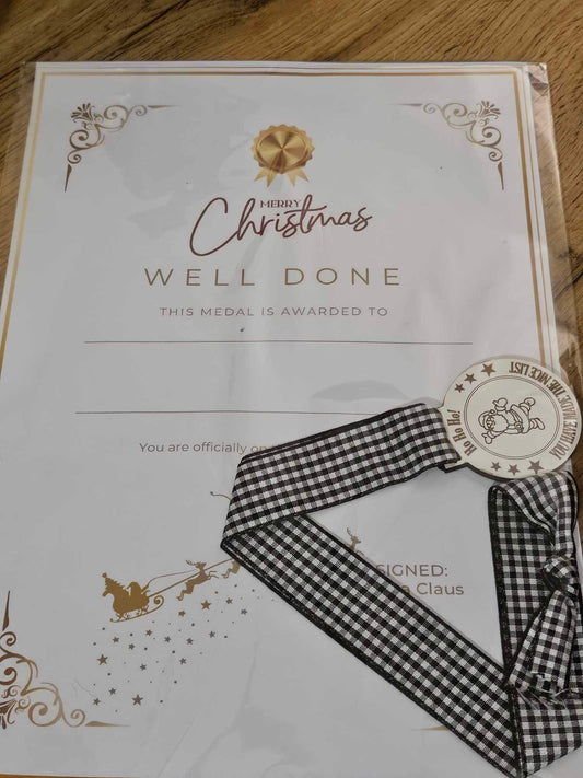 Nice List Certificate With Medal