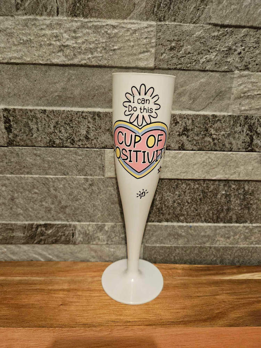 Cup Of Positivity Plastic Champagne Flute