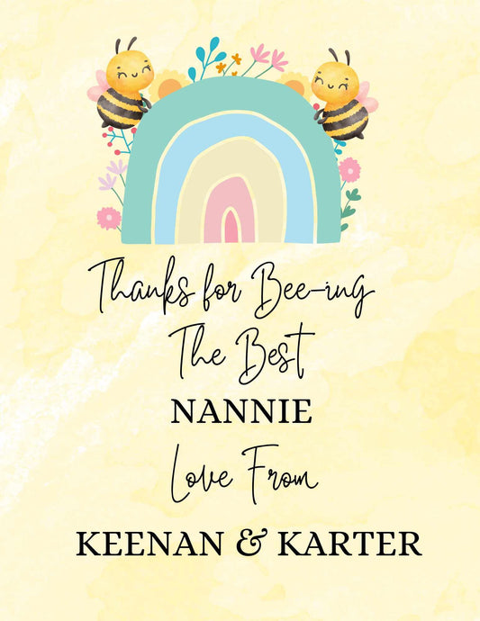 Personalised Thankyou For Bee-ing The Best…. A4 Art Print