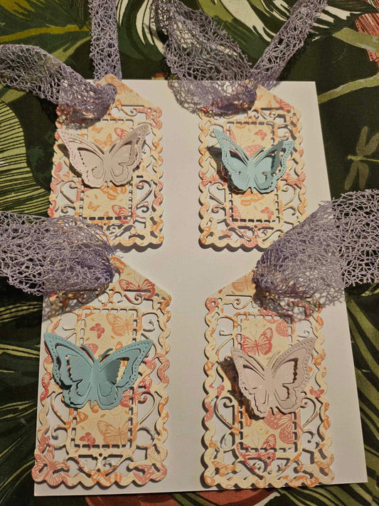 Pack of 4 Butterfly Gift Tags