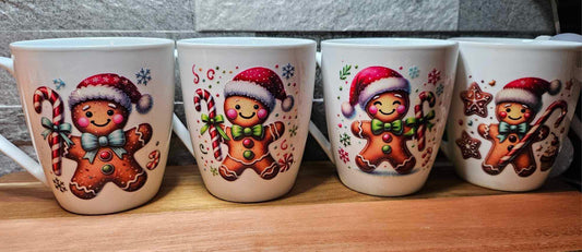 Set of 4 Gingerbread Themed Cups