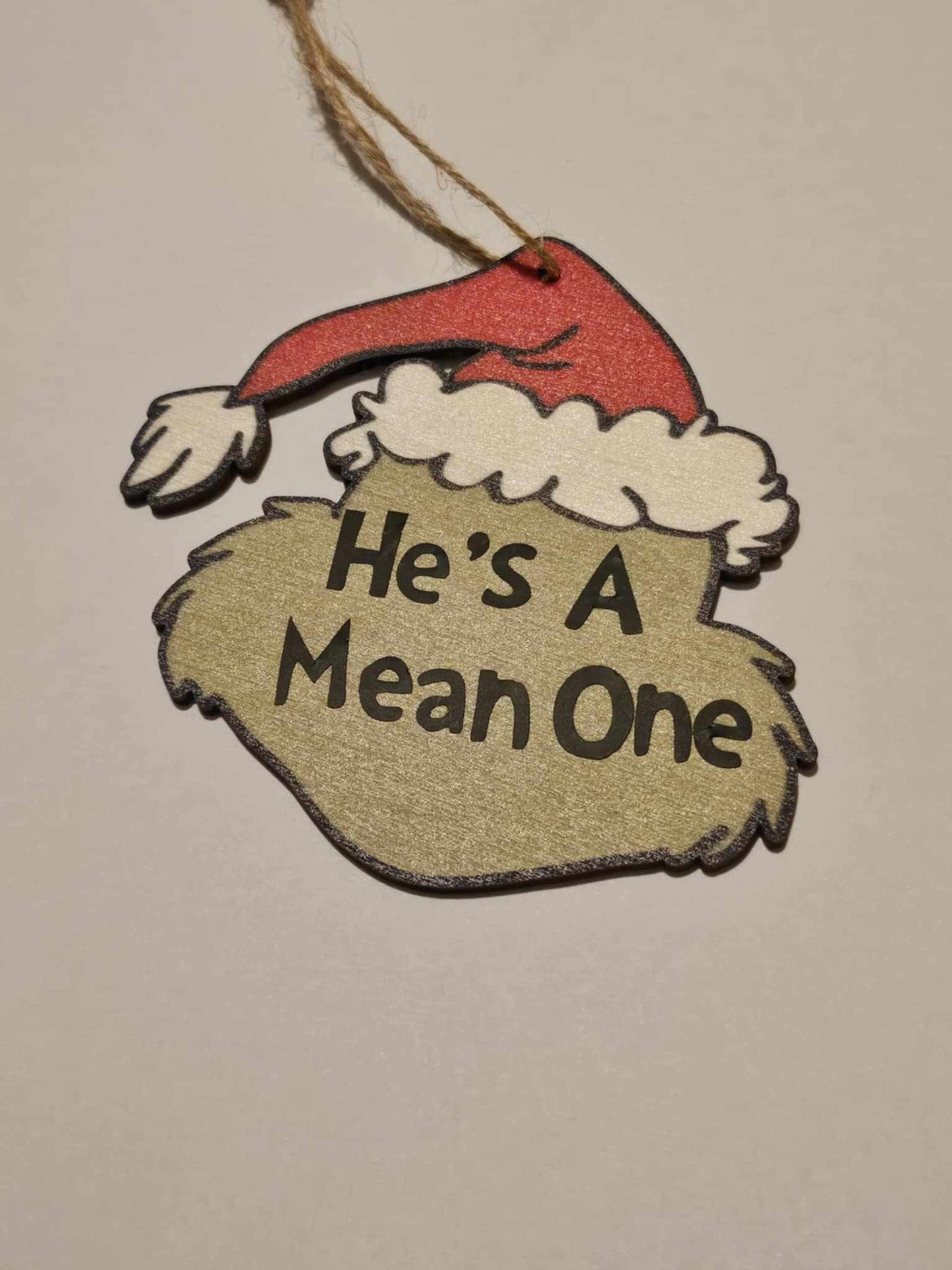 Grinch Inspired Wooden Tree Hanging Decoration