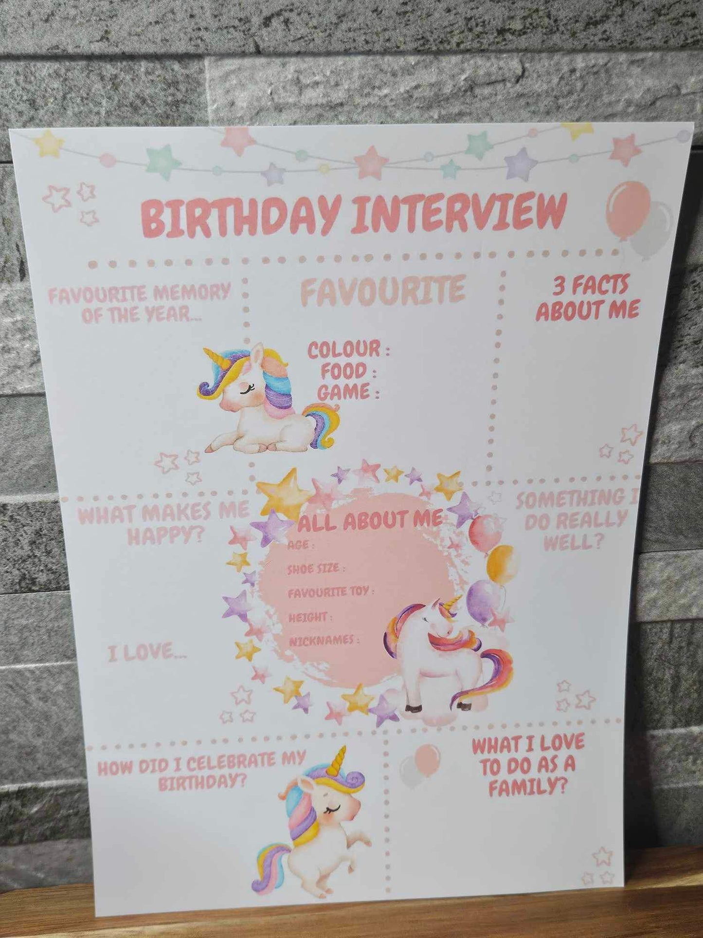 Birthday Interview A4 Print