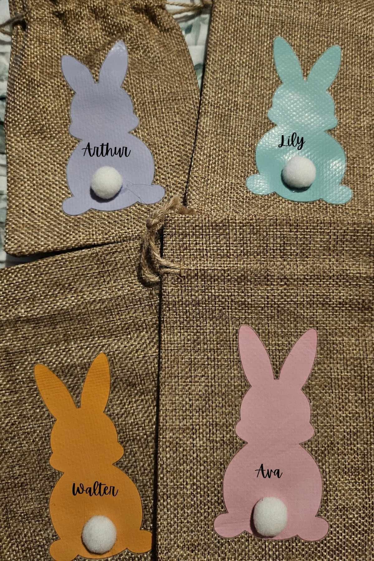 Personalised Mini Easter Drawstring Hessian Bag