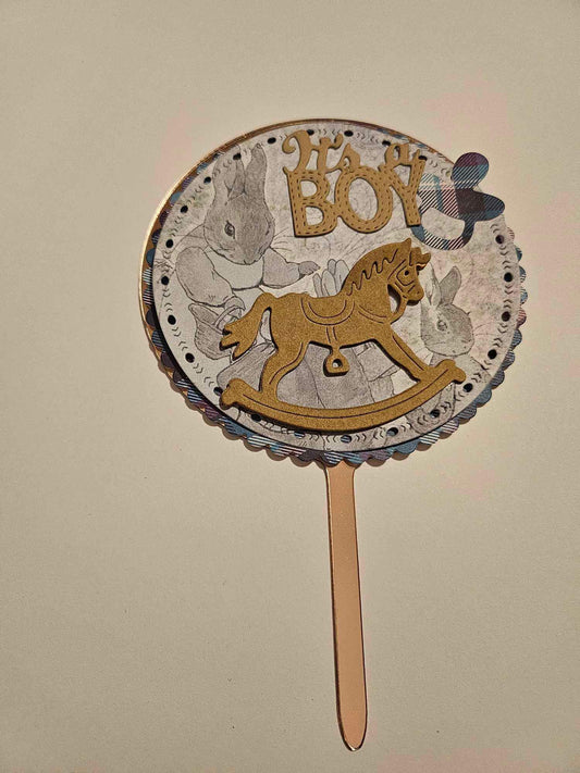 Luxury It’s A Boy Acrylic Cake Topper