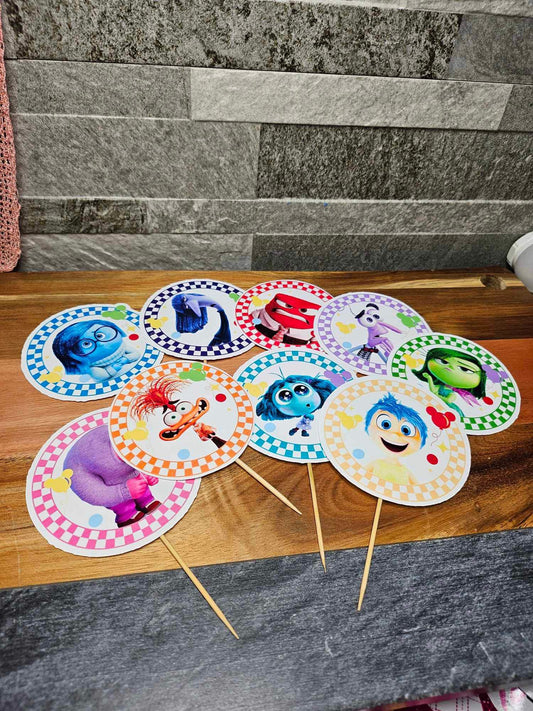 Inside Out Inspired Cake Toppers 9 Pack