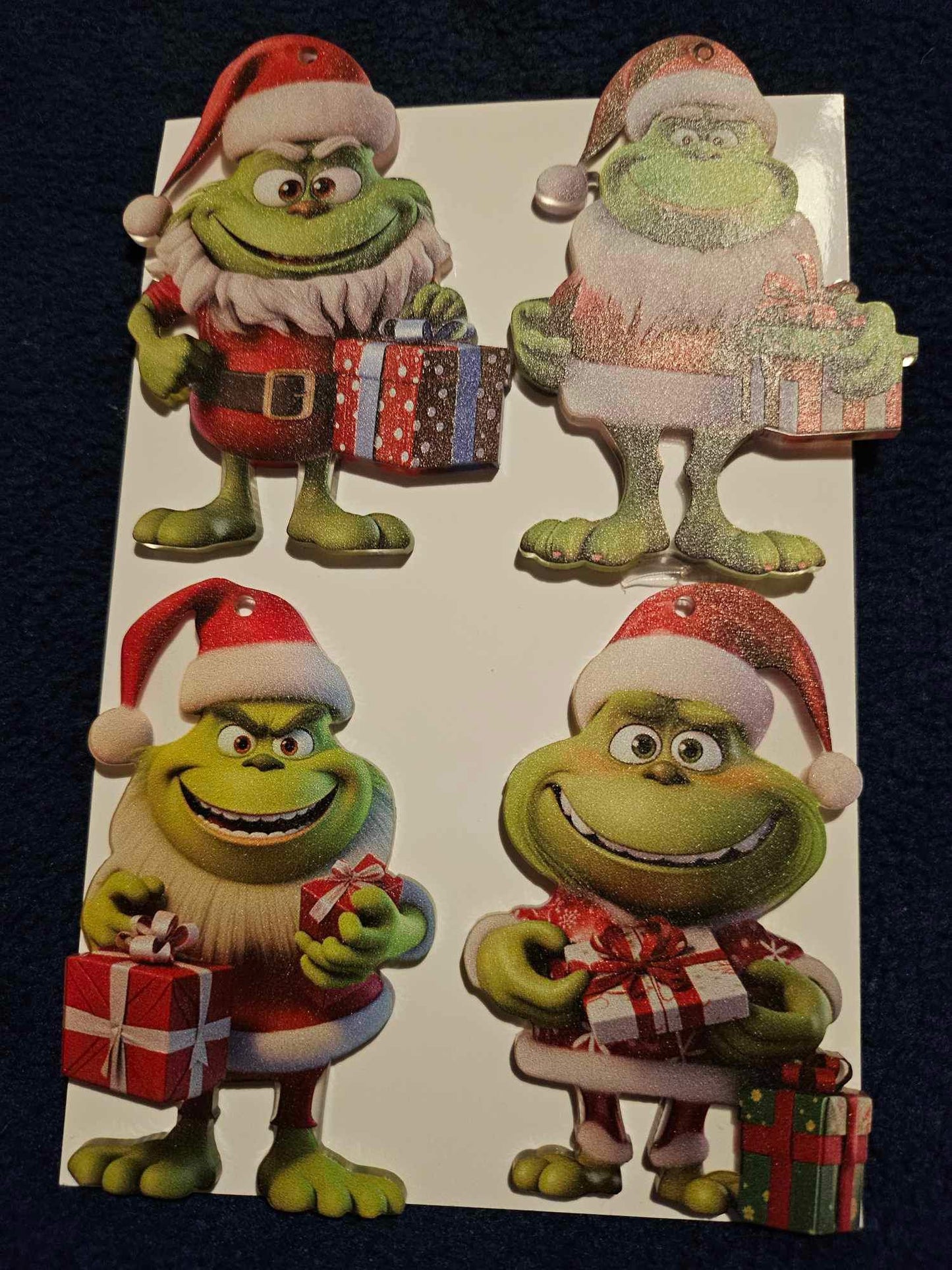 4 Pack Grinch Inspired Hanging Decorations