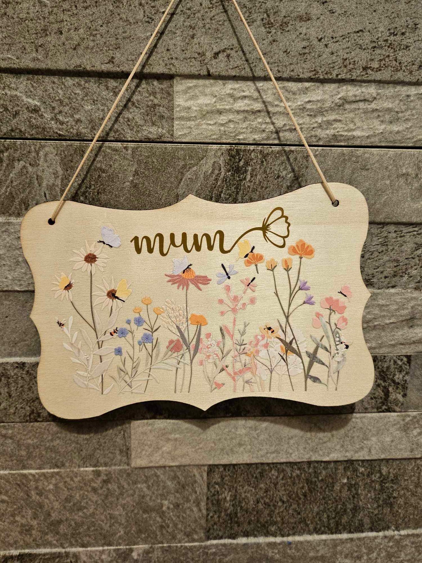 Mum Floral Plaque