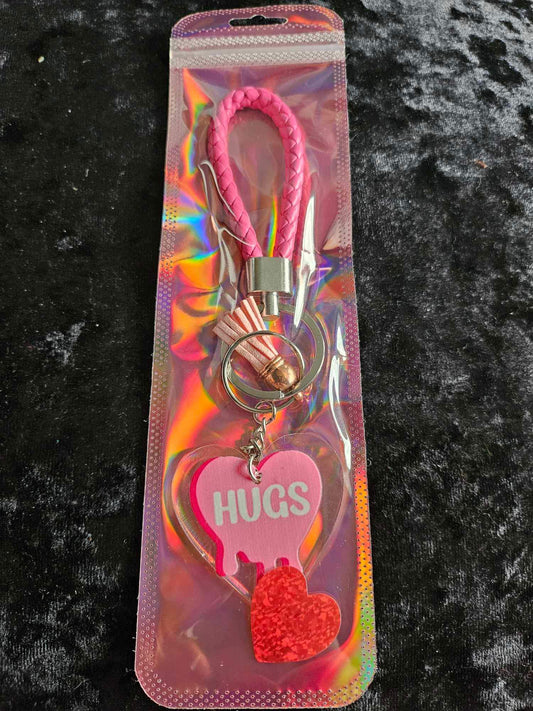 Hugs Heart Shaped Keyring with Wristlet