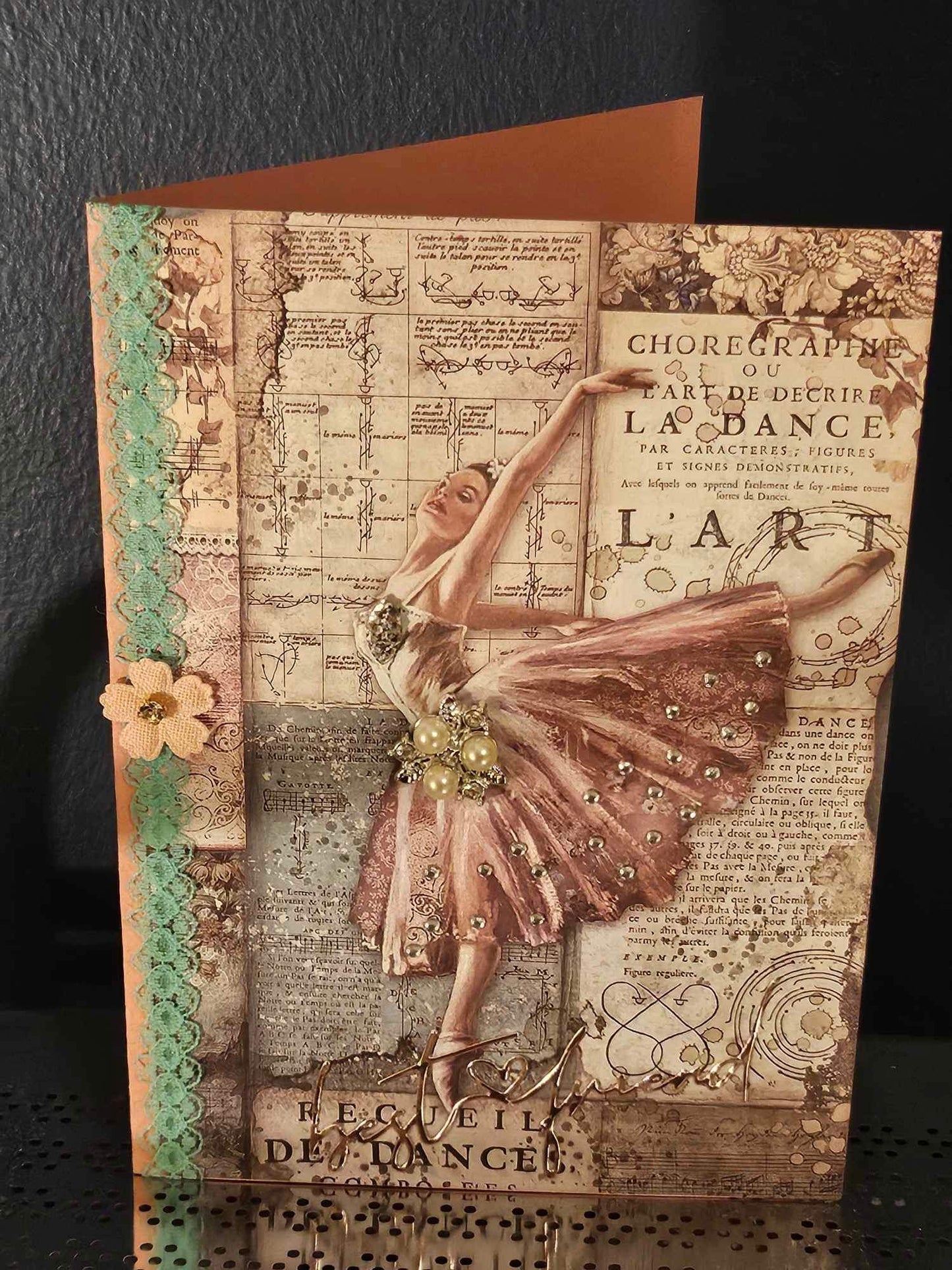 Diamanté Ballerina Best Friend Card