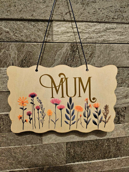 Mum Floral Plaque