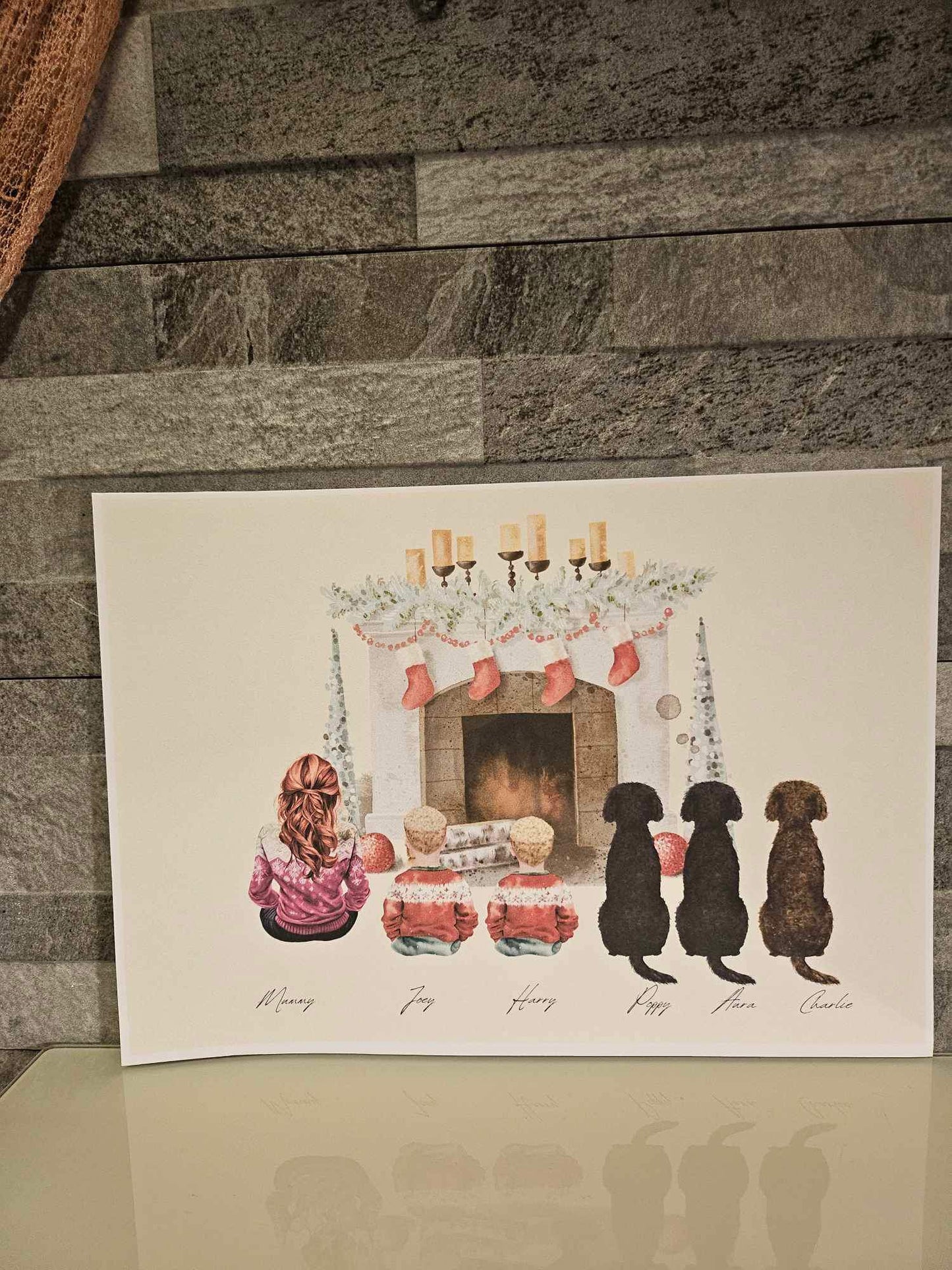 Personalised Family Christmas Art Print