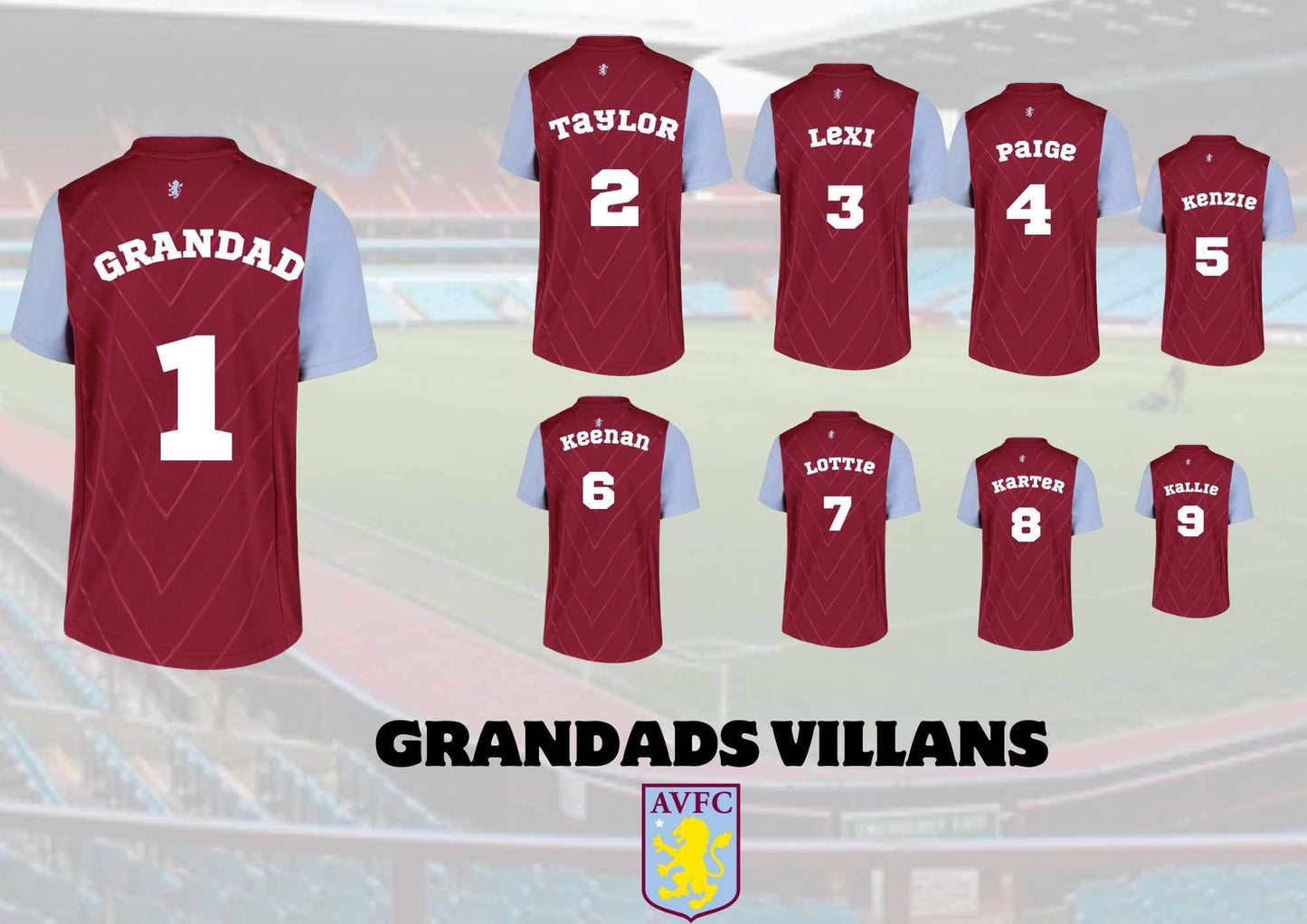 Personalised Fathers Day Football Team Kit A4 Print