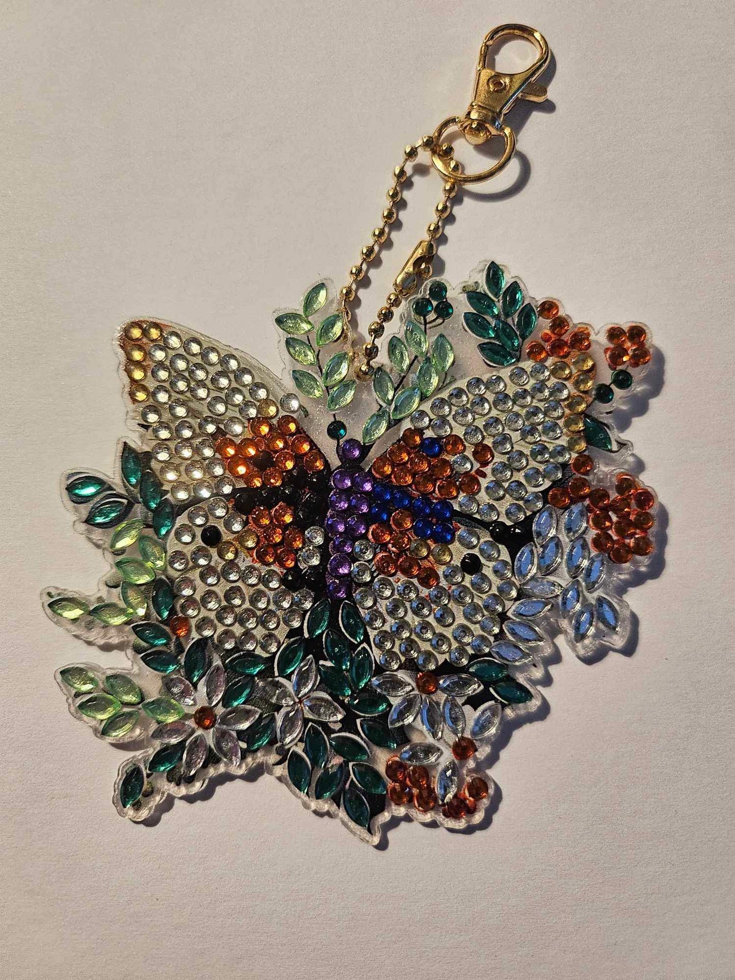 Diamond Painted Butterfly Key Charms