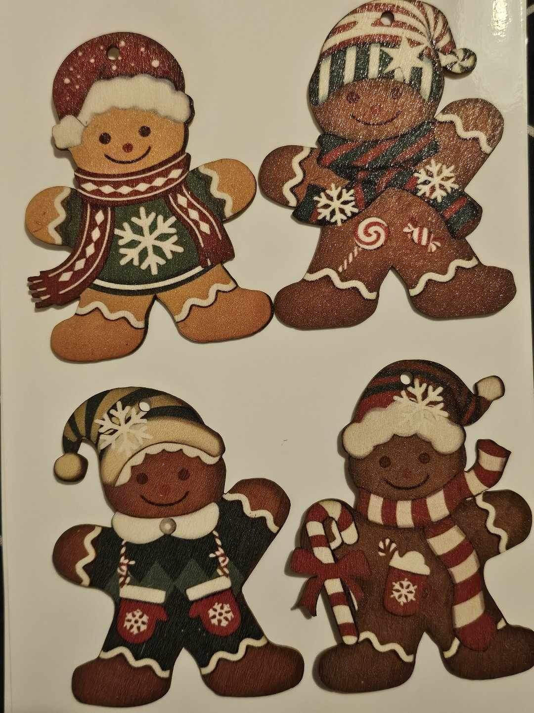 Wooden Hanging Gingerbread Decorations