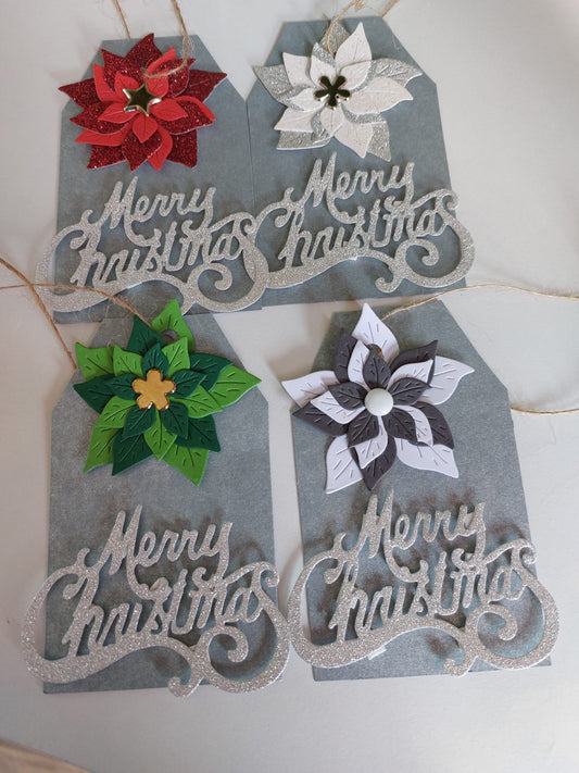 4 Pack Handmade Christmas Gift Tags